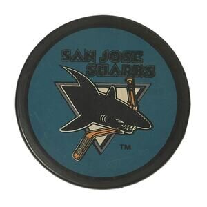 SAN JOSE SHARKS VINTAGE INGLASCO CZECHOSLOVAKIA HOCKEY PUCK NHL